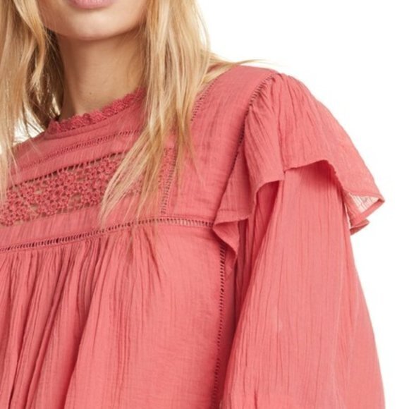 NEW Free People Laura Eyelet Lace Blouse XS - Picture 3 of 5